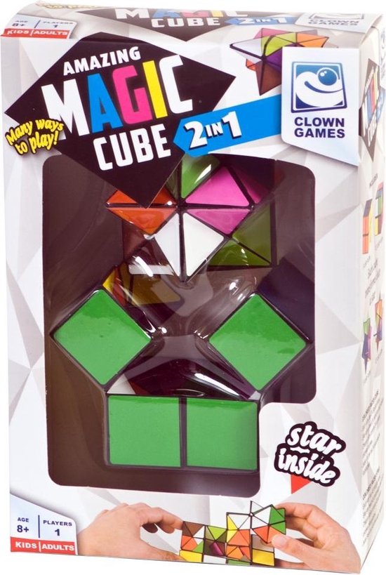 Thumbnail van een extra afbeelding van het spel Clown Games 2in1 Magic Cube - Speelgoed - Puzzels