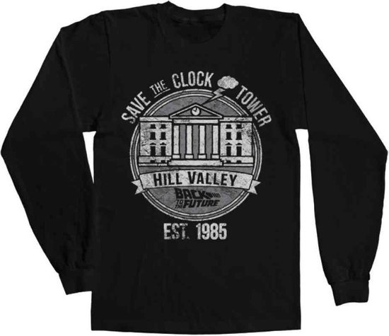 Back To The Future Longsleeve shirt -M- Save The Clock Tower Zwart