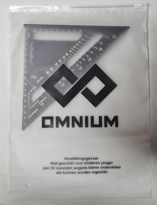 Omnium - Carré - Driehoek métrique - Speed Square - Crochet d'écriture - Crochet de bloc - Crochet à onglet - Triangle de mesure 5 en 1 - Zwart