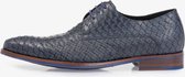 Floris Van Bommel Veterschoen Blauw Snake