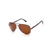 IZZLE Zonnebril Aviator PZ20-017 - Dames/Heren - Polariserend - UV400 - Bruin met zwart montuur/Gekleurd glas