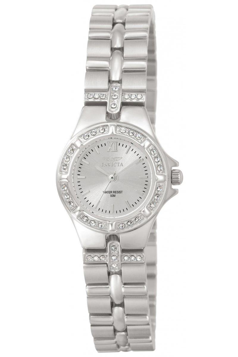 Invicta Wildflower 0132 Dames Horloge - Waterdicht - Analoog - Quartz Uurwerk - Roestvrij Staal met zilveren Wijzerplaat - 21mm
