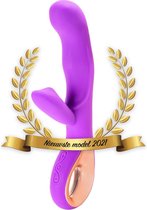 Dildo vibrator– G spot & clitoris stimulator – Vibrators voor vrouwen - Sex toys – Seks speeltjes – Waterproof – Oplaadbaar USB – Paars- Geschikt voor glijmiddel - Partner vibrators- vibrator