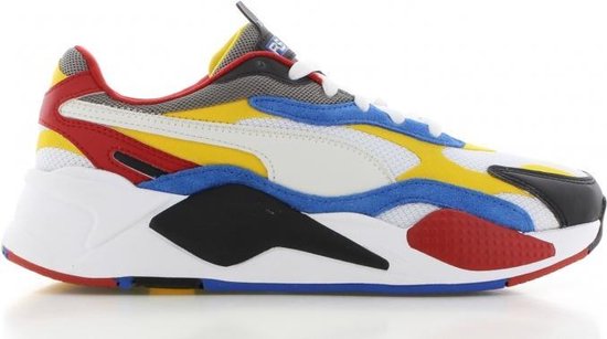 PUMA RS-X³ Puzzle - Lage Sneakers - Wit - Blauw - Geel - Maat 44 | bol.com