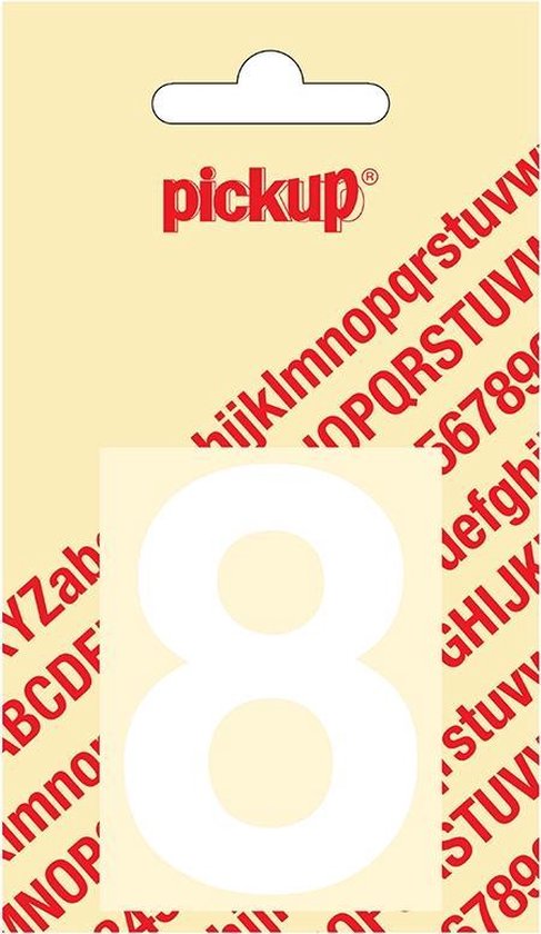 Pickup plakcijfer Helvetica 60 mm - wit 8