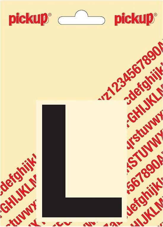 Pickup plakletter Helvetica 80 mm - zwart L