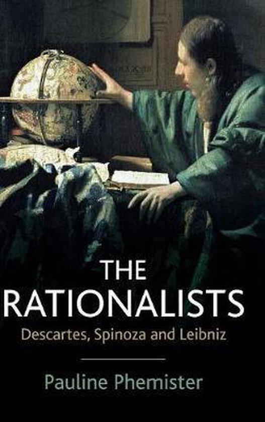 Livre 'The Rationalists' avec une peinture d'une femme en robe verte touchant un globe.