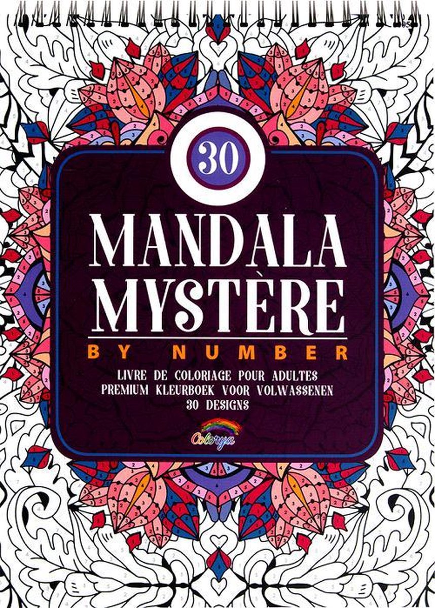 Mandala mysterie by number kleurboek voor volwassenen colorya