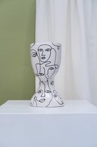 Wants&Needs Bloempot Faces Wit 14.8 X 13 X 26