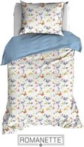 Romanette Basic Dekbedovertrek 140X200/220 Butterfly Blauw