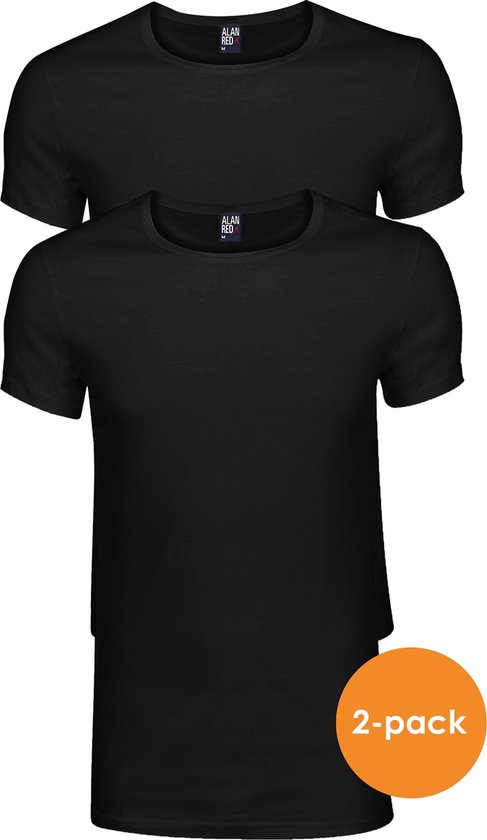 Alan Red T-shirts James (2-pack) - diepe O-hals - zwart - Maat XL | bol.com