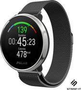 Milanees Smartwatch bandje - Geschikt voor  Polar Unite Milanese band - zwart - Strap-it Horlogeband / Polsband / Armband