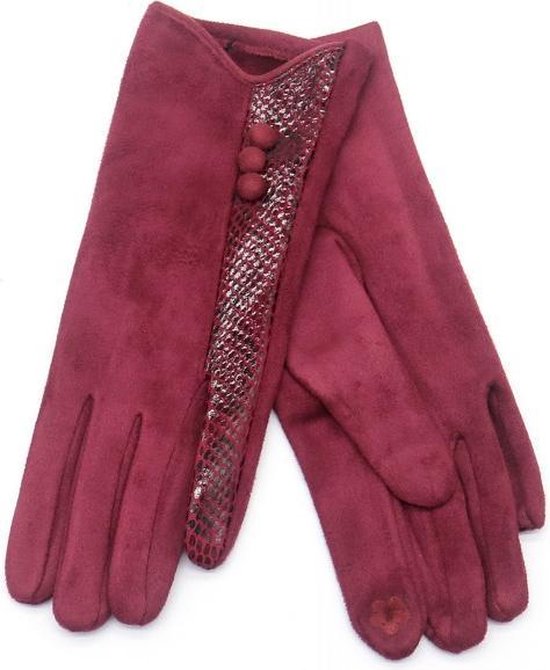 Achterhouden nek bossen Bordeaux rode warme dames handschoenen Snake | bol.com