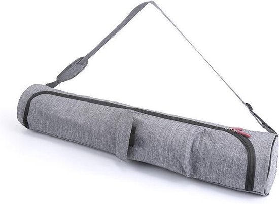 Foto: Mila yoga tas 84cm lang 14cm doorsnede stevig canvas met rits fijne ruime tas grijs