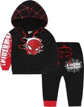 Trainingspak- Outfit - Zwart/Rood - Maat 100