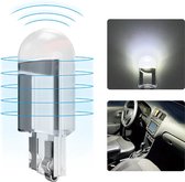 Lampe LED T10 pour voiture et moto - Blanc - 12 volts - Lot de 2 pièces