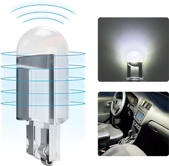 Missie graven Klap T10 LED-Lamp voor Auto & Motor - Wit - Canbus - 12 Volt - W5W- Set 2 stuks  | bol.com
