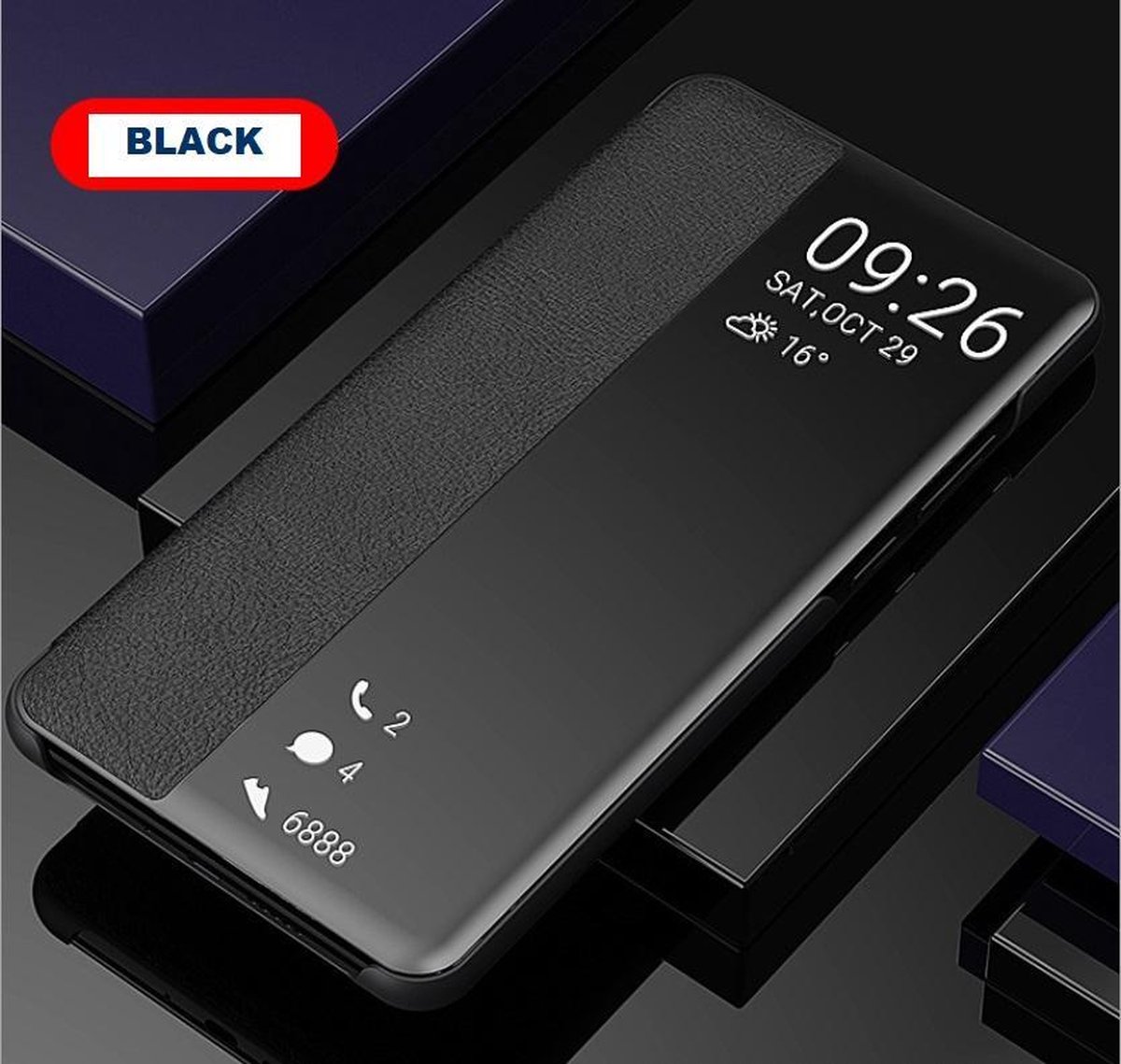 Smart View Flip Cover voor Huawei P30 Pro / P30 Pro New Edition – Zwart
