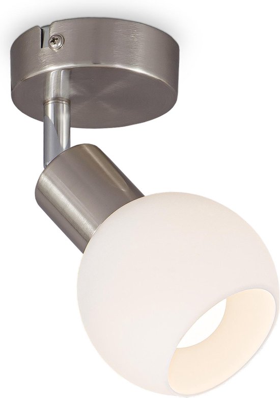 Applique Plafonnier Spot Lampe Luminaire Métal Nickel Verre Mat Blanc  Chambre à Coucher Couloir | Meine Lampe