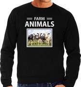 Dieren foto sweater Koe - zwart - heren - farm animals - cadeau trui Kudde koeien liefhebber L