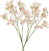 2x stuks kunstbloemen Gipskruid/Gypsophila takken lichtroze 68 cm - Kunstplanten en steelbloemen