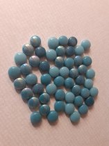 Optic Drops Mozaiek Steentjes Glas Rond 12mm Groen Blauw, 250 gram