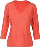 Cassis - Female - T-shirt met de look van verouderd leder  - Oranje