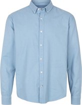 Kronstadt Overhemd Johan Oxford Washed Lichtblauw Button Down Slim Fit - XL