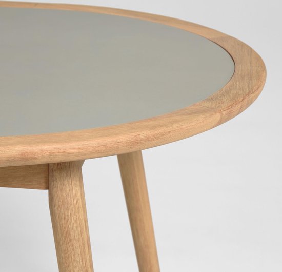 Kave Home - Nina tafel rond, massief eucalyptushout en polycement Ø 120 cm  FSC 100% | bol.com