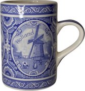 Delfts Blauw Porselein Mok - Holland Molen - Souvenir - Holland