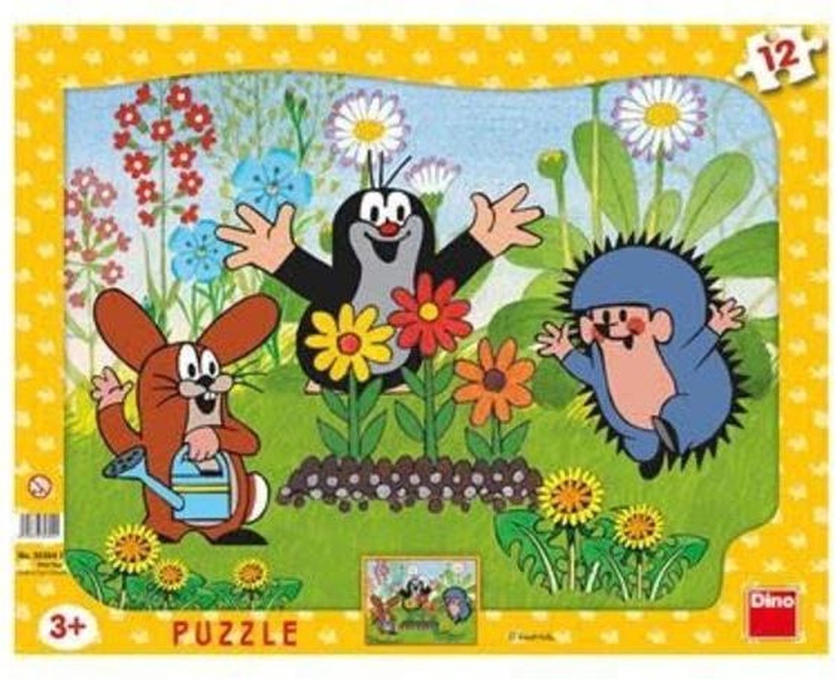 Puzzle 12 Krecik ogrodnik DINO - Puzzel 12 Tuinier DINO