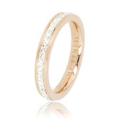 My Bendel - Ring met zirkonia steentjes - Damesring - rosegoud - met zirkonia stenen - 3 mm - Met luxe cadeauverpakking