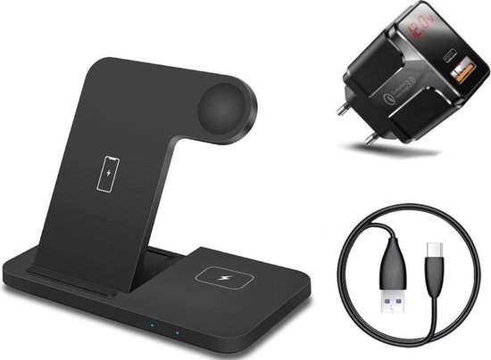 DrPhone Legend7 Pro - 15W - 3 in 1 Draadloze Oplader - Dock - Geschikt voor IOS  iPhone | bol.com
