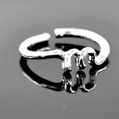 Gading® Dames Ring met letter "M"- vrouwen zilverkleurig letter Ringen- Vriendschapsring - Relatie Ringen