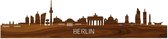 Skyline Berlijn Palissander hout  - 120 cm - Woondecoratie design - Wanddecoratie met LED verlichting