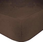 Premium - hoeslaken- jersey- stretch-Lits-Jumeaux- 190x220+40cm- geschikt voor boxspring- Donker Bruin