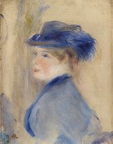Kunst: Bust of a Woman, c. 1875 van Pierre-Auguste Renoir. Schilderij op canvas, formaat is 100X150 CM