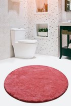 Nerge.be | Badmatten | Havai Round Rose 90x90 cm | %100 Acrylic - Handmade | Badmat Set | Antislip | Washable in the Machine | Soft surface