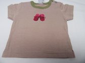 petit bateau , fille , t-shirt manches courtes , rayure rose / vert , 6 mois 67