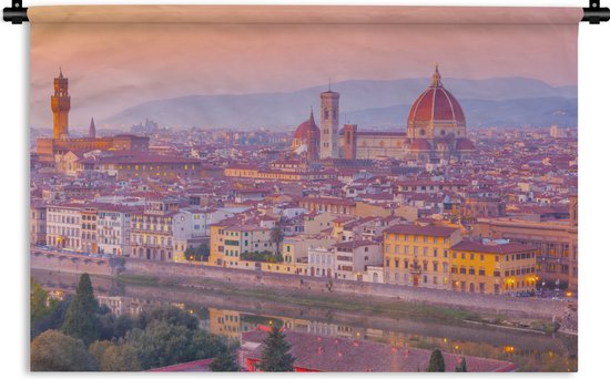 Tapisserie Florence - Paysage de la ville romantique de Florence Tapisserie coton 120x80 cm - Tapisserie avec photo