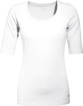 MOOI! Company - Dames T-shirt Joyce - mouwtje tot de elleboog - Aansluitend model - Kleur Wit - L