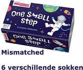 Mismatched kinder sokken - Cadeaudoos met 6 verschillende ruimtevaart sokken - One Small Step - maat 27 - 30
