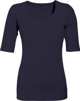 MOOI! Company - Dames T-shirt Joyce - mouwtje tot de elleboog - Aansluitend model - Kleur Navy - XXL
