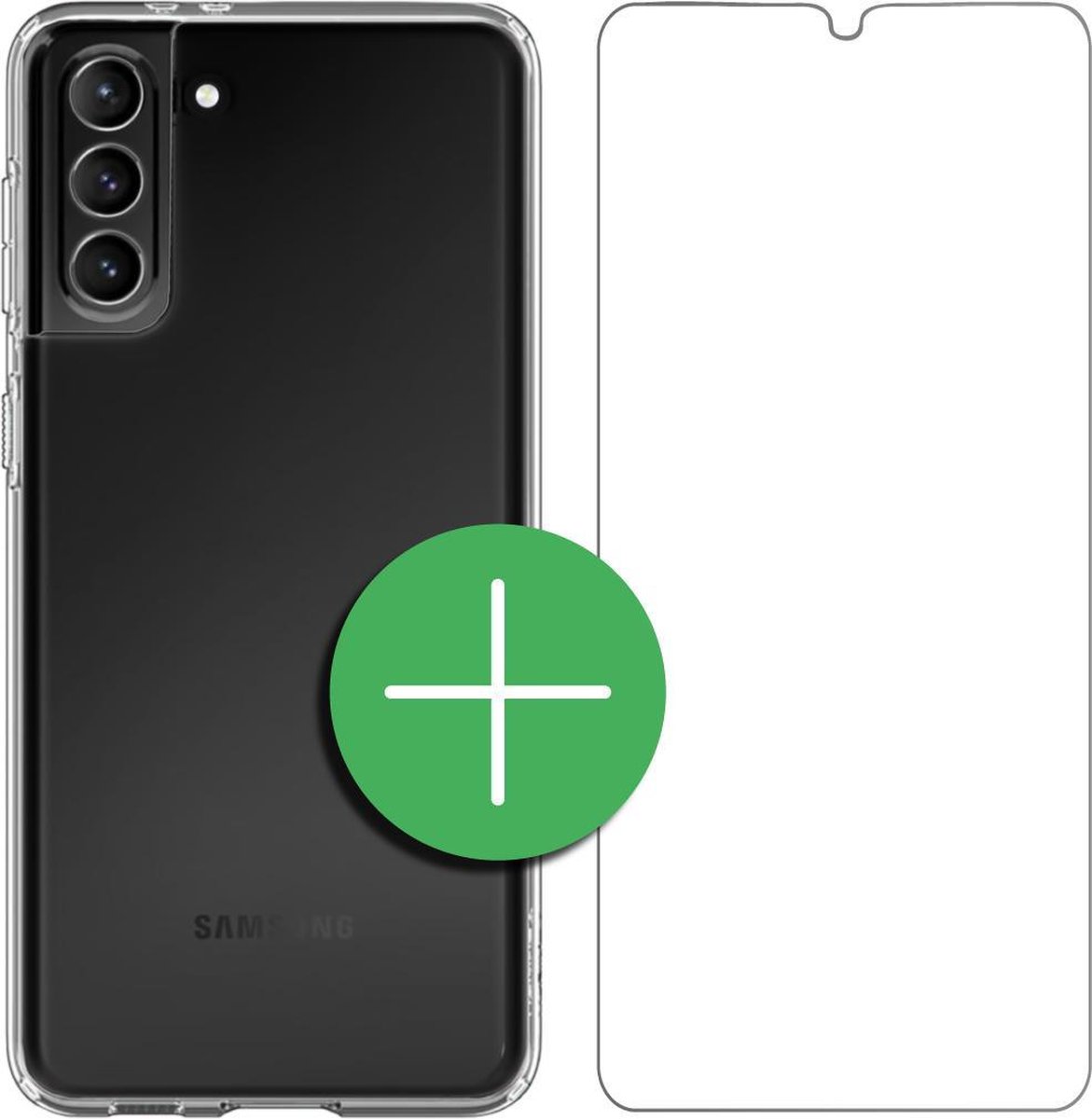TORCE® Samsung S21 Hoesje - Case Transparant + Gratis Glass Screenprotector