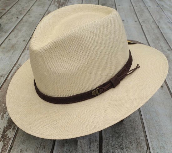 Extreme armoede verkoopplan Nauwkeurig Handgemaakte Panama hoed strohoed zomerhoed kleur naturel maat M 57 58  centimeter | bol.com