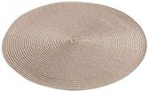 Placemats - SET VAN 4 PLACEMATS TAUPE GEWEVEN 35 CM DIAMETER - onderleggers - 4 stuks