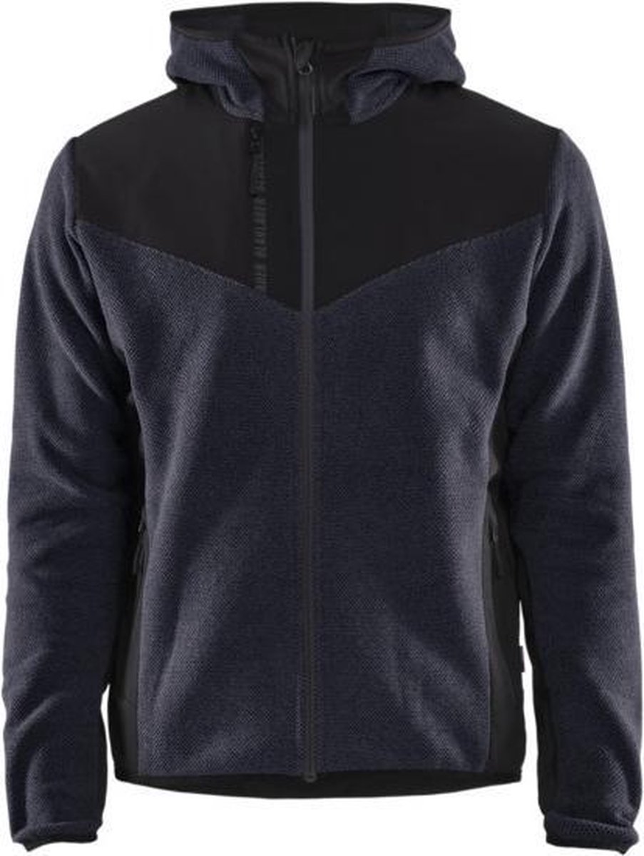 Blaklader Gebreid jack met softshell - Donker marineblauw/Zwart - 2XS