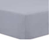 Premium Enkel -Jersey hoeslaken stretch Lits-jumeaux - Hoeslaken - 190x220 +40cm - 100% katoen -‎ grijs