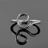 Gading® Dames Ring met letter "E"- vrouwen zilverkleurig letter Ringen- Vriendschapsring - Relatie Ringen