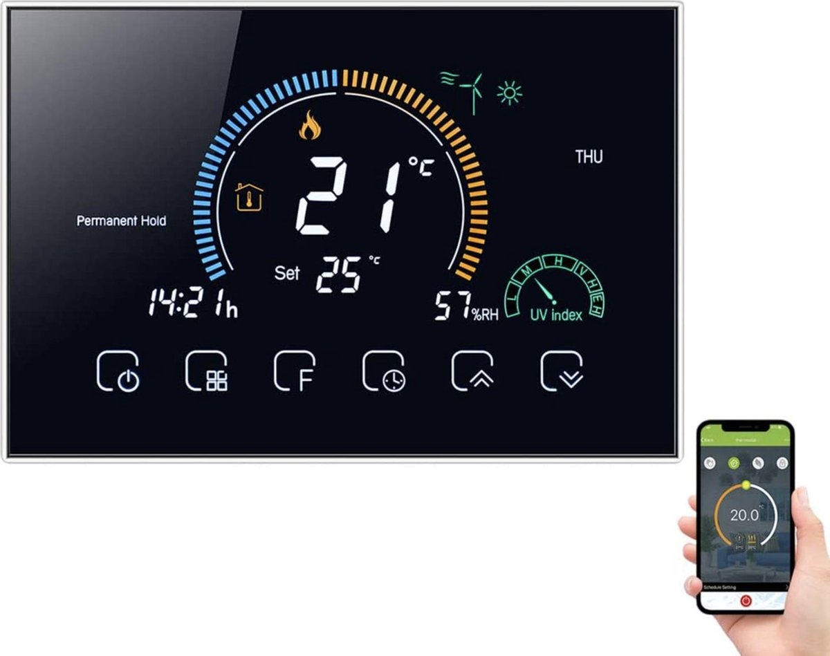 Wetrust Smart thermostaat, wifi, temperatuurregelaar,... | bol.com